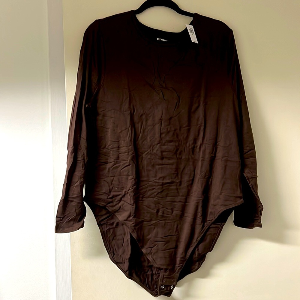chocolate brown long sleeve bodysuit never worn